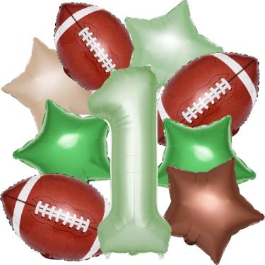 Imagem de Kriyokiaa first year down football first birthday balloons