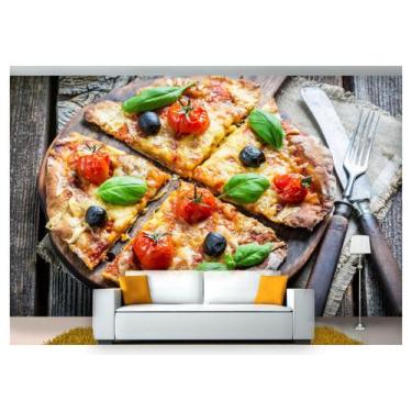 Imagem de Papel De Parede Rodízio Pizza Gourmet 3D Al139 - Você Decora