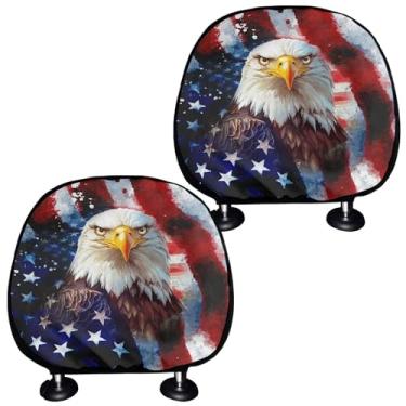 Imagem de WUYOJUXA 2 peças capa de encosto de cabeça para assento de carro protetor de cabeça elástico macio para carros estampa de flores design de poliéster capa de descanso de cabeça ajuste universal