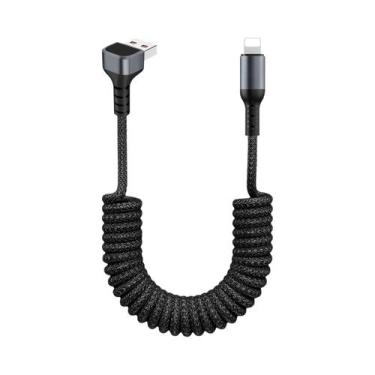 Imagem de Cabo USB C Para USB C Em Espiral De 90 Graus, Carregador Rápido Retrát