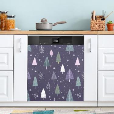 Imagem de ATTX Capa magnética para lava-louças para árvore de Natal, 58,4 cm C x 66 cm A, decoração da capa da máquina de lavar louça, decalques de armário doméstico e eletrodomésticos adesivos #232