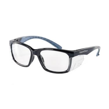 Imagem de Tarantula Óculos de segurança Z87 para homens e mulheres, hastes TPR macias, lentes transparentes antiembaçamento, bloqueio de luz azul, protetores laterais removíveis, óculos de proteção leves