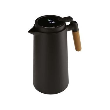 Imagem de Garrafa Térmica de Plástico com Termômetro Tap Preta 1L