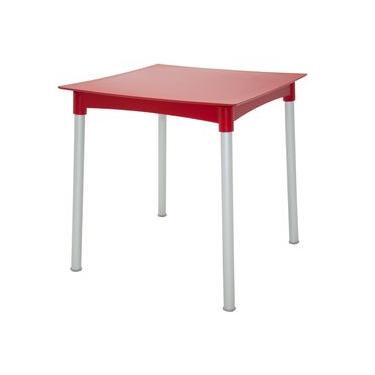 Imagem de Mesa Tramontina Diana Vermelha 70 x 70 cm  em Polipropileno com Pernas de Alumínio