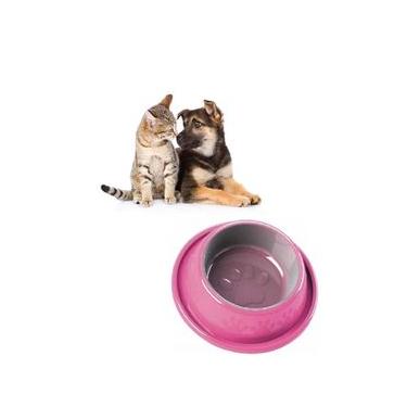 Imagem de Bebedouro Comedouro Pet Rosa Cão Gato 4 em 1 Pet Injet