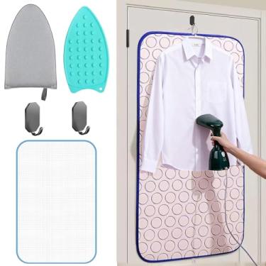 Imagem de Tapete de passar a ferro portátil grosso resistente ao calor antiderrapante cobertor de passar para mesa, tábua de vaporizador de pendurar sobre a porta e protetor de lavadora de secadora, ideal para