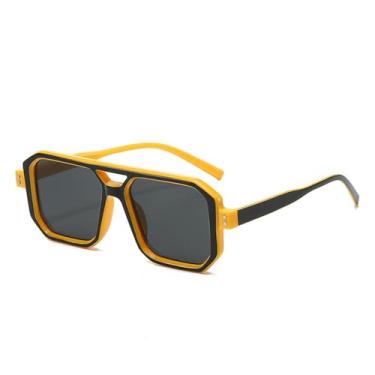 Imagem de Óculos de Sol Punk Masculino com Ponte Dupla, Lentes Degradê Transparentes e Proteção UV400, Ideais para Esportes ao Ar Livre, Corrida e Ciclismo, nas Cores Preto, Laranja e Cinza.