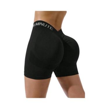 Imagem de Shorts Femininos De Nylon Respirável Com Estampa De Letras E Efeito Le