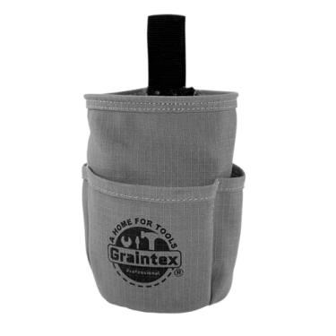 Imagem de Graintex Bolsa multiuso de ferramentas de lona, 18 x 12 cm, material ripstop, 5 bolsos, bolsa de cinto utilitário para carpinteiro, empreiteiro, faça você mesmo - ferrugem
