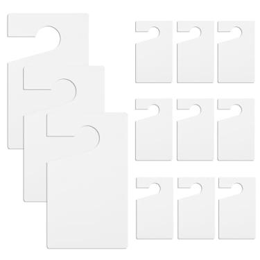 Imagem de Pacote com 12 etiquetas brancas em branco para permissão de estacionamento, cartazes de plástico PVC de 7,6 x 12,6 cm, passe de espelho retrovisor reciclável à prova de intempéries para carros