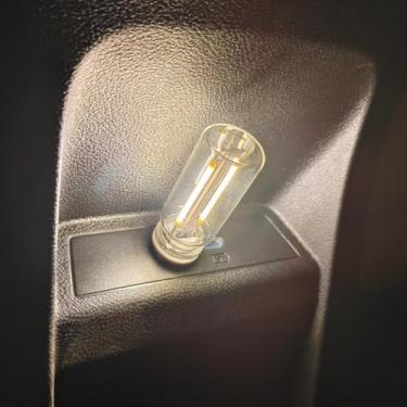 Imagem de Luz de atmosfera interior de LED USB, iluminação ambiente retrô USB plug-in com interface de carro, luz noturna de carregamento para quarto, corredor (quente)