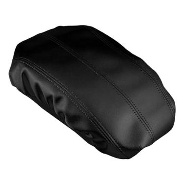 Imagem de X AUTOHAUX Capa de apoio de braço para console central de carro para Cadillac XTS 2013-2019 couro sintético interior capa de descanso de braço almofada de cotovelo preta