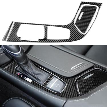Imagem de NVCNX Fibra de carbono premium real para acessórios Cadillac CTS 2014-2019 2015 2016 2017 2018 console central de carro capa de painel de mudança de marchas adesivo adesivo decalque de sobreposição