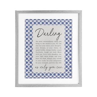 Imagem de Stupell Industries Darling Only You Can Impressão emoldurada cinza inspiradora sob vidro, design por Lettered and Lined, 16 x 13