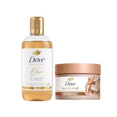 Imagem de Kit Dove Sabonete Líquido Óleo de Banho Glicerinado 240ml + Sabonete Esfoliante Beauty Scrub Coco e Açúcar Mascavo 280g