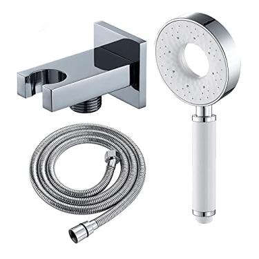 Imagem de Banheiro, vaso sanitário, chuveiro multifuncional conjunto de cabeça de chuveiro portátil abs chuveiro de mão chuveiro de chuva massagem spa chuveiro de mão redondo cabeça de chuveiro com mangueira de