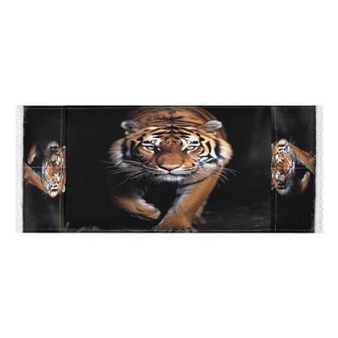 Imagem de Wassud Capas de lavadora e secadora de tigre, protetor de lavadora com sacos de armazenamento, capa de geladeira à prova de poeira com bolsos para lavanderia doméstica, cozinha, 120 x 55 cm