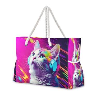 Imagem de Wassud Bolsa de praia artística para mulheres, grande, para mulheres, impermeável, à prova de areia, bolsa de viagem com zíper e bolso para piscina, academia, acampamento