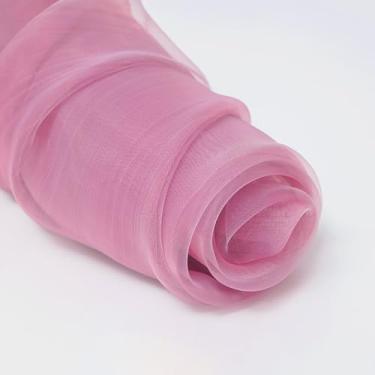 Imagem de Tecido de organza transparente por quintal, tecido de organza Bolt Bridal Sheer Tulle Fabric, rolo de tecido de organza de seda para decorações de festa de casamento cortina de pano de fundo (Tamanho