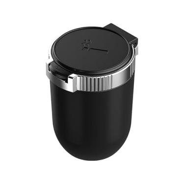 Imagem de Cinzeiro de carro com tampa personalidade criativa multifuncional cinzeiro universal para carro cinzeiro de carro(Prata)