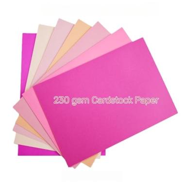 Imagem de KYMY Papel cartolina rosa, 35 folhas A4 peso pesado 230 g/m2 / 38 kg de espessura, 7 tons de rosa sortidos cartolina colorida para artesanato, confecção de cartões, convites, álbuns, projetos de arte