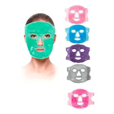 Imagem de Máscara Gel Facial para Alívio de Estresse e Tensão, Uso Quente ou Frio, Reutilizável, Ajustável