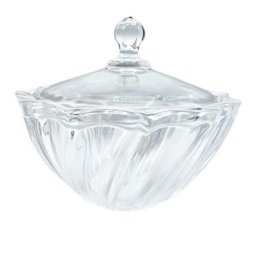 Imagem de Bomboniere pote potiche de vidro paris silver 1,17l com tampa decorati