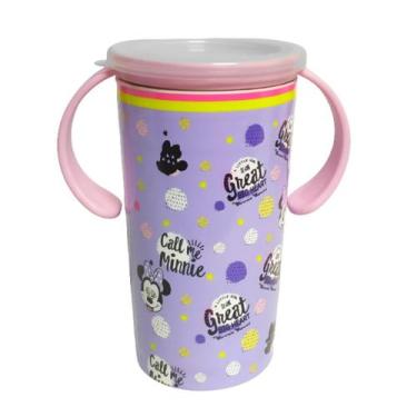 Imagem de Copo Anti Vazamento 360 Treinamento com Tampa Minnie Rosa para Bebês -