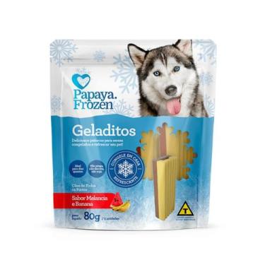 Imagem de Petisco para Cães Refrescante Snack Gelado Papaya Frozen Geladitos 80g