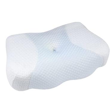 Imagem de SPXMQSS Travesseiros ergonômicos para dormir no pescoço, travesseiro ortopédico para reparo de correção de partição de dorminhoco nas costas, travesseiro de espuma viscoelástica cervical de contorno