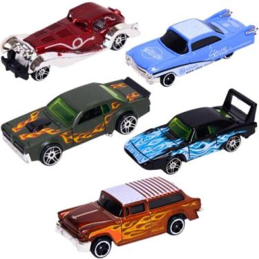 Imagem de Kit 5 Carrinhos Miniatura Esportivo Metal 1:64 Sortidos - Castela