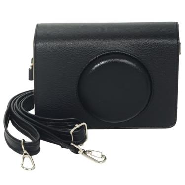 Imagem de Capa protetora para câmera compatível com Kodak MS200 Mini Shot 2, bolsa de ajuste personalizado com alça de ombro, armazenamento compacto e leve para transporte (preto)