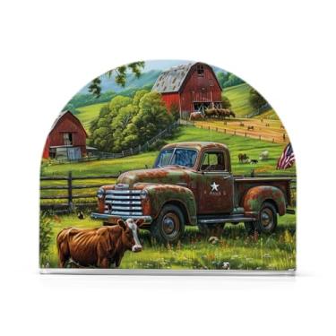 Imagem de Suporte de guardanapo de mesa Pride of Countryside, suporte de guardanapo de almoço acrílico para tecido de coquetel, porta-guardanapos vertical para organizar papel de cozinha