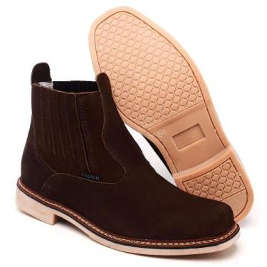 Imagem de Bota Botina Masculina Texas Texana Country bordada em Couro legitimo -