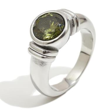 Imagem de Kokoma Anel redondo de zircônia cúbica para mulheres, círculo geométrico, anel de zircônia cúbica, anéis de aço inoxidável, noivado, noivado, joias modernas, Aço inoxidável, Sem pedra preciosa