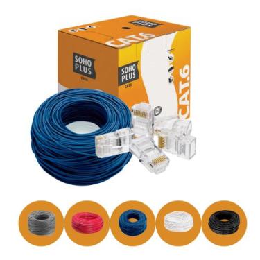 Imagem de Cabo Rede 50m Furukawa Soho Plus Cat6 Azul + 10 Conectores