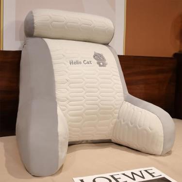 Imagem de CYTJHMD Almofada de leitura para cama, almofada confortável, removível, encosto macio, multifuncional, apoio para as costas para relaxar assistindo TV, gato, 60 x 50 cm