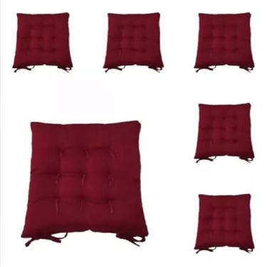 Imagem de Kit com 4 Almofadas Assento Futon Quadrado 40x40cm - Confortáveis, Ideais para Sala, Quarto e Piqueniques (Marsala)