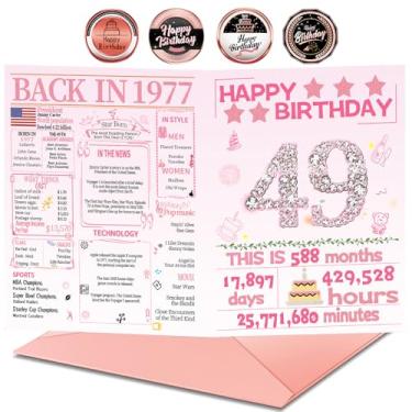 Imagem de Joycard Cartão de aniversário de 49 anos com envelope, decorações de aniversário de 49 anos para mulheres, presentes de aniversário de 49 anos para mãe, cartões de feliz aniversário para esposa de 49