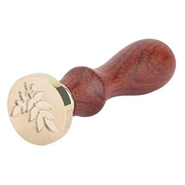 Imagem de GLOGLOW Outras Necessidades Diárias Domésticas Carimbo Com Cabeça de Latão Removível, Cabo de Madeira Premium, Design Clássico para Convites de Casamento, Cartões e Envelopes, Madeira retrô de 9 Cm