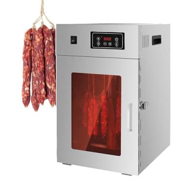 Imagem de KKSOUFX Secador De Carne Comercial Com Capacidade Para 15 Kg, Secador De Salsichas Com RotaçãO De 360°,Temperatura AjustáVel De 30 A 90 °C E Controle Digital De Tempo De 0 A 24 Horas