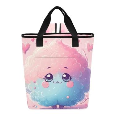 Imagem de Joitme Sacola térmica fofa de monstro rosa azul com 36 latas de refrigeradores laterais macias isoladas à prova de vazamento e isolamento térmico para viagens