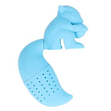 Imagem de GLOGLOW Filtro Infusor de chá de Silicone de Qualidade Alimentar, Alta Resistência Ao Calor, Design Bonito para Amantes de chá, Filtro de Em Forma de Esquilo, Nan (Azul)