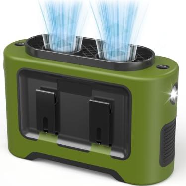 Imagem de Cinto portátil de 14500 mAh com clipe para ventilador de cintura - recarregável operado por bateria, resfriamento máximo de 40H, 5 velocidades 14600 RPM, ventilação de ar dupla, ventilador de gola de