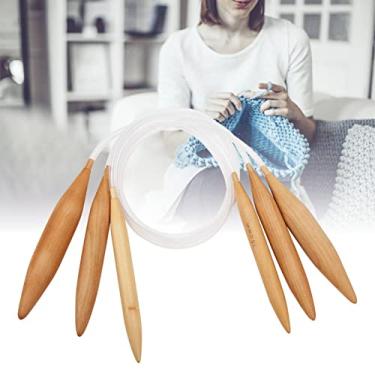 Imagem de Generic Conjunto de Agulhas de tricô de crochê de Bambu Durável para Fio de lã DIY Bordado à Mão Leve e Suave 15 Mm 20 Mm 25 para Iniciantes e Tecelões Experientes