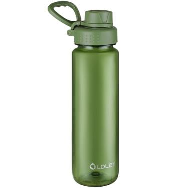 Imagem de OLDLEY Garrafa de água de 946 ml, garrafa de água esportiva Tritan com alça de transporte e tampa de bico, garrafas grandes à prova de vazamento e livre de BPA para casa, viagens, escola, ao ar livre