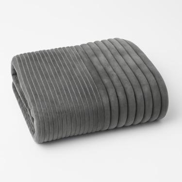 Imagem de Cobertor Manta Ultrasoft Queen Aveludada em Microfibra Flannel Manta de Alto Relevo Super Macia e Quente (Toronto - Chumbo)