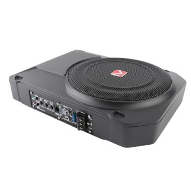 Imagem de Cryfokt Subwoofer Ativo Fino de 10 "Subwoofer de Carro de Construção de Alumínio de 800 W Com Controlador para de Som de Carro para Entusiastas de Música ABS Preto 1 Pacote
