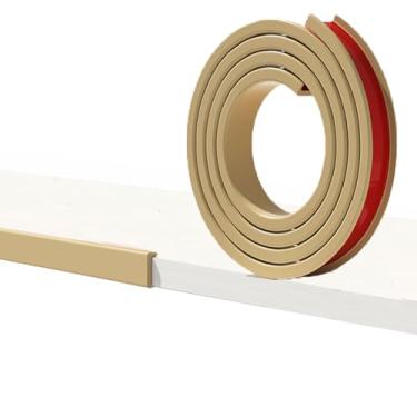 Imagem de LLXYZJR Faixa autoadesiva de borda de borda em forma de U de 4,6 m, protetor de borda de borda de canal U adequado para 5-50 mm (tamanho: U 45 mm (1,77 polegadas), cor: cáqui,)