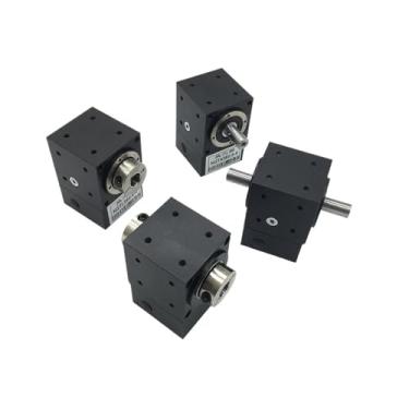 Imagem de S25HH0 Saída do eixo redutor do comutador de ângulo reto de 90 graus para motor Nema 23 60 mm Servo T em forma de L redutor em forma de cruz (eixo duplo - entrada de 14 mm, 3 para 1)